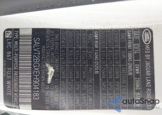 SALVT2BGXEH904183: 43246414