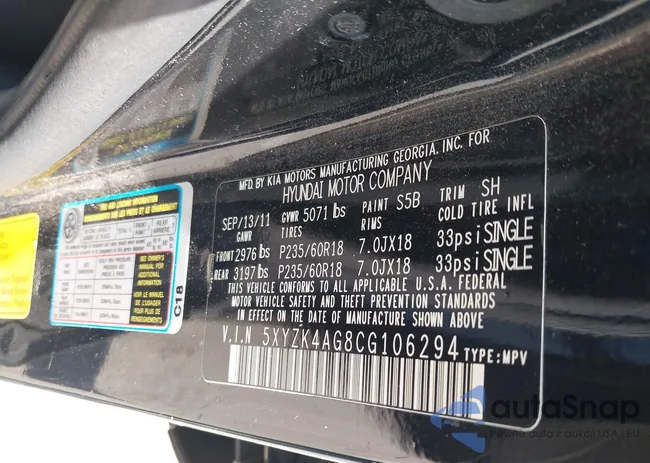 5XYZK4AG8CG106294: 43245509