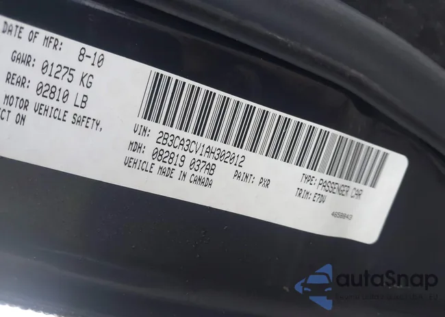 2B3CA3CV1AH302012: 43245561