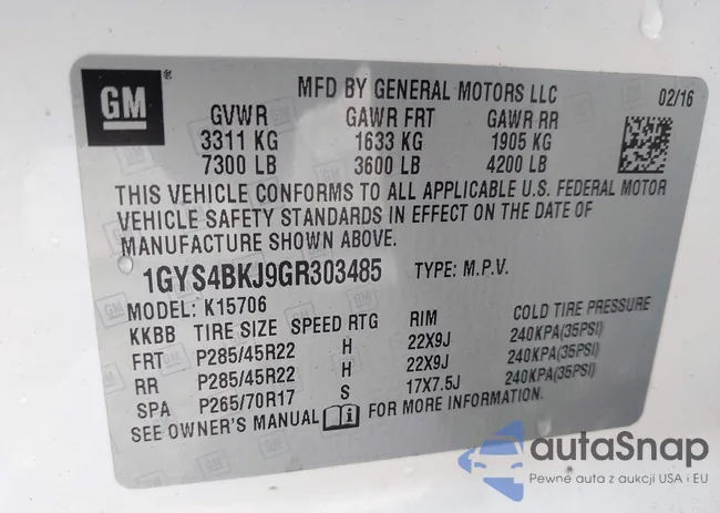 1GYS4BKJ9GR303485: 43245584