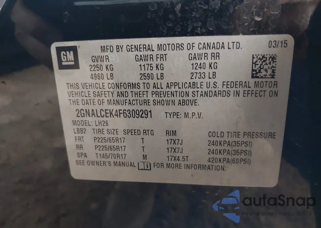 2GNALCEK4F6309291: 43245604