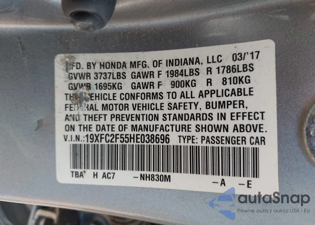 19XFC2F55HE038696: 43245630