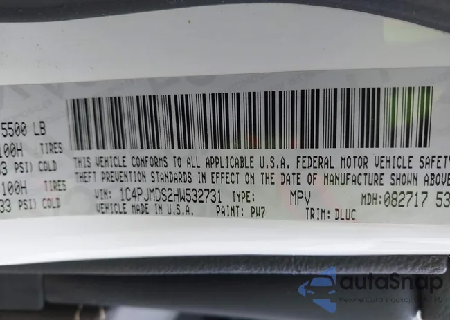 1C4PJMDS2HW532731: 43245665