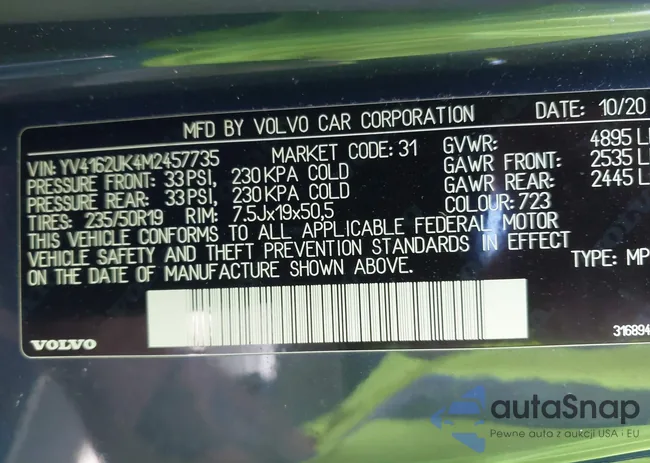 YV4162UK4M2457735: 43245767