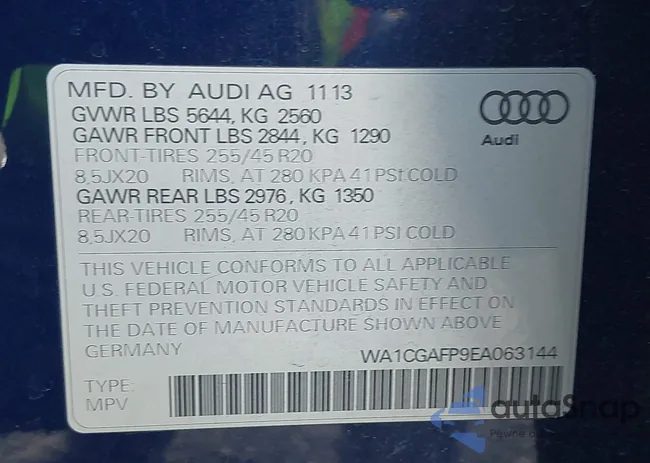 WA1CGAFP9EA063144: 43246889