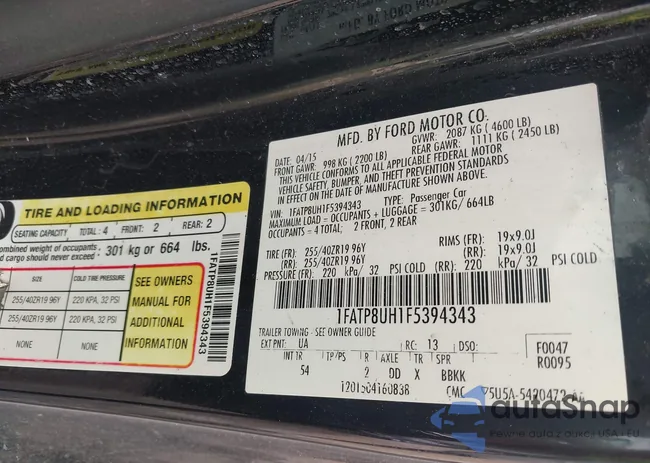 1FATP8UH1F5394343: 43246909