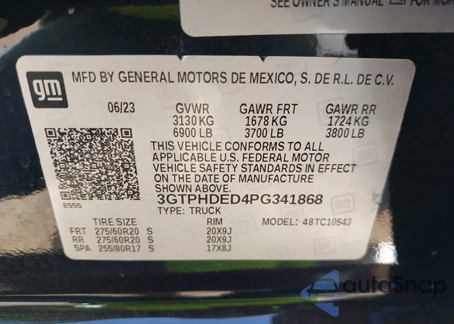 3GTPHDED4PG341868: 43246928