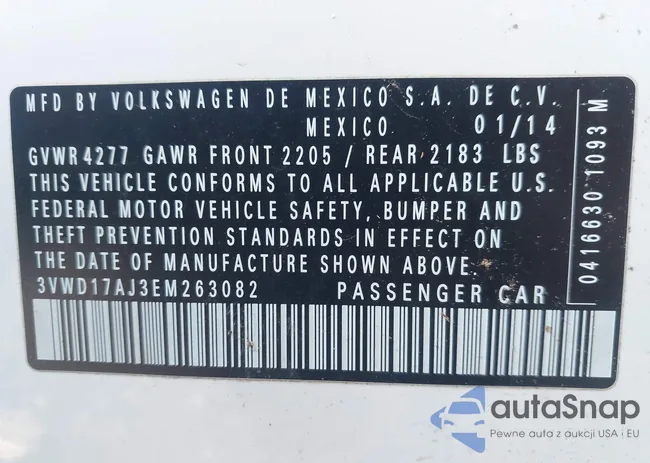 3VWD17AJ3EM263082: 43246987