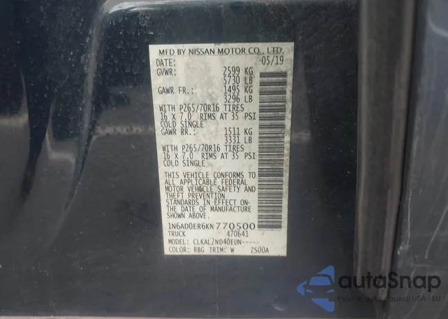 1N6AD0ER6KN770500: 43247085