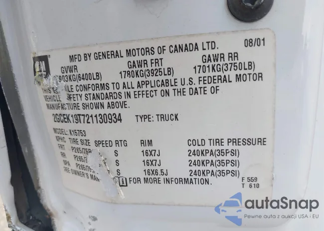 2GCEK19T721130934: 43247153