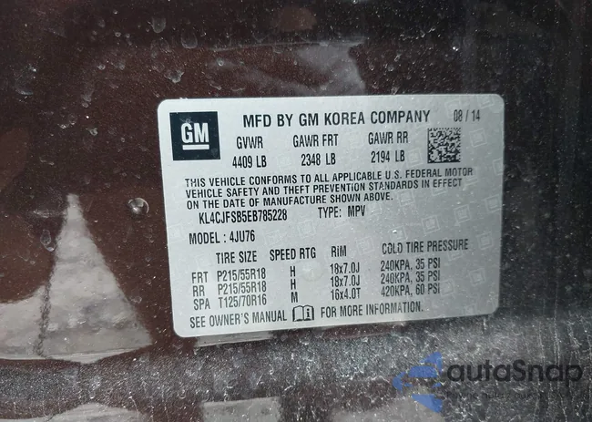 KL4CJFSB5EB785228: 43247238