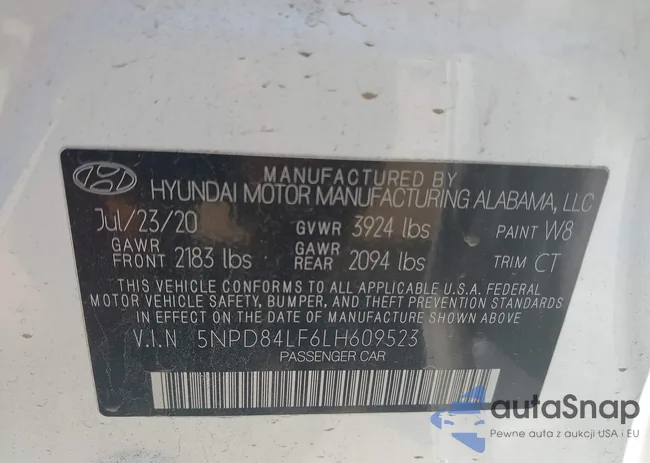 5NPD84LF6LH609523: 43247283