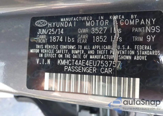 KMHCT4AE4EU753757: 43247287