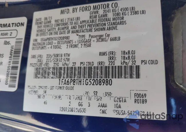 1FA6P8TH1G5208980: 43247296