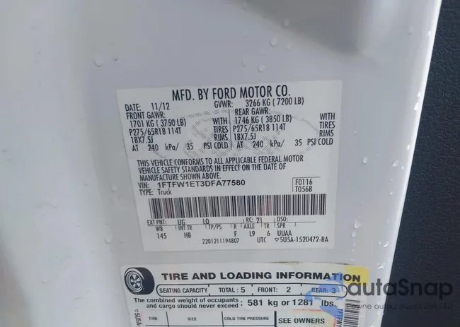 1FTFW1ET3DFA77580: 43247439