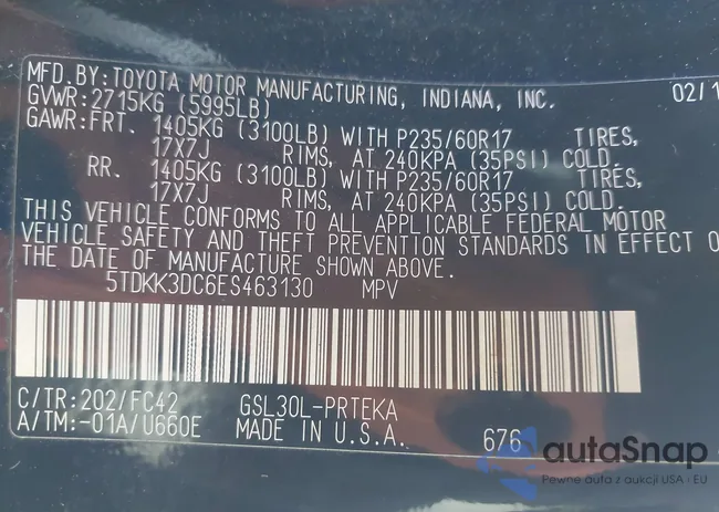 5TDKK3DC6ES463130: 43246568