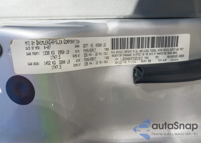 1J8GR48K07C651812: 43246612