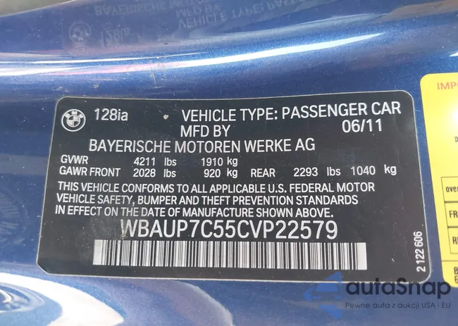 WBAUP7C55CVP22579: 43246764