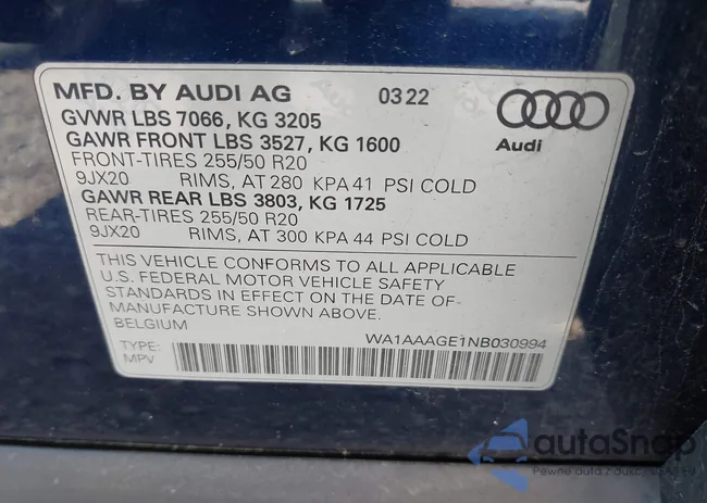 WA1AAAGE1NB030994: 43246773