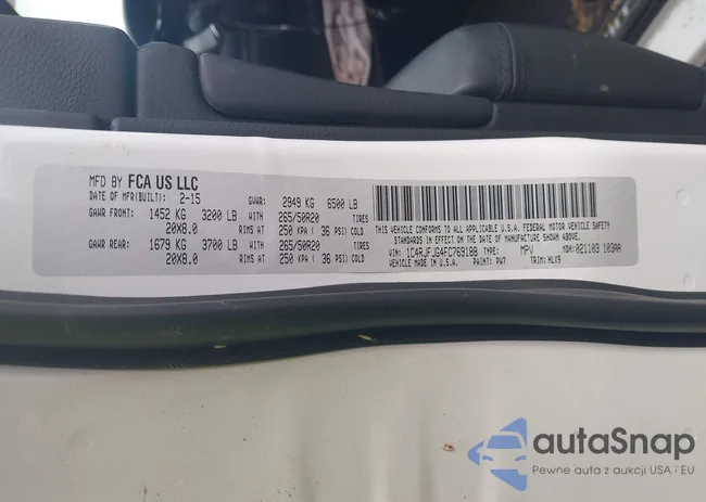 1C4RJFJG4FC769188: 43247875