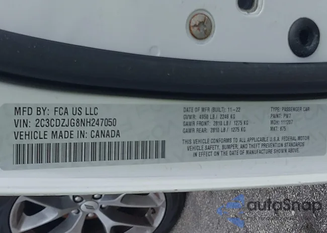 2C3CDZJG8NH247050: 43247889