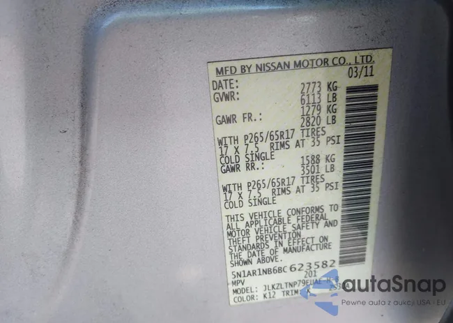 5N1AR1NB6BC623582: 43247904