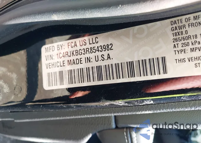 1C4RJKBG3R8543982: 43247920