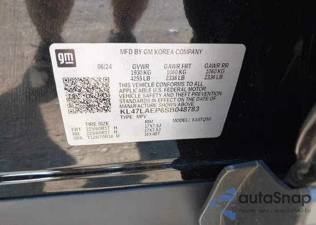 KL47LAEP6SB048783: 43247935