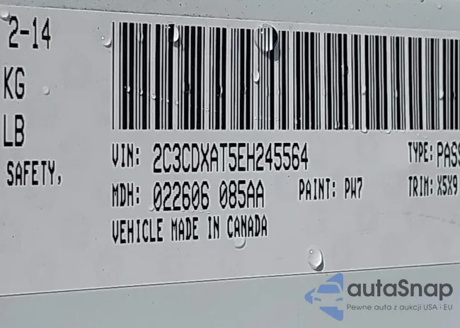 2C3CDXAT5EH245564: 43247956