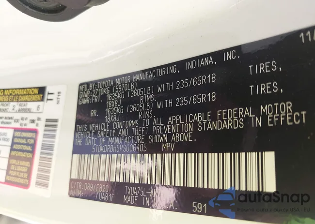 5TDKDRBH5PS006405: 43247957