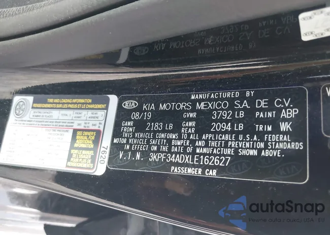 3KPF34ADXLE162627: 43248106