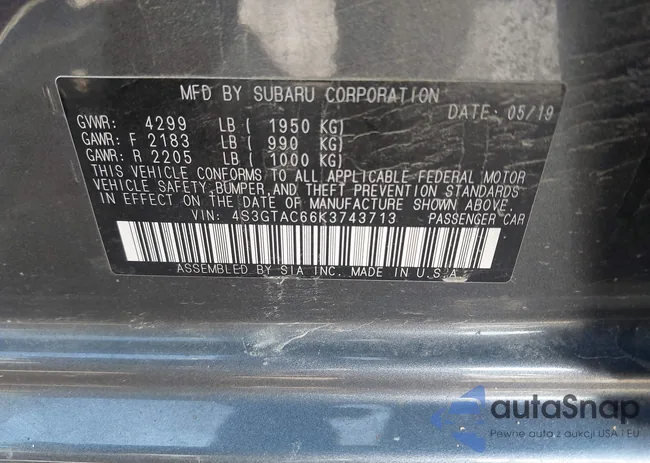 4S3GTAC66K3743713: 43248325