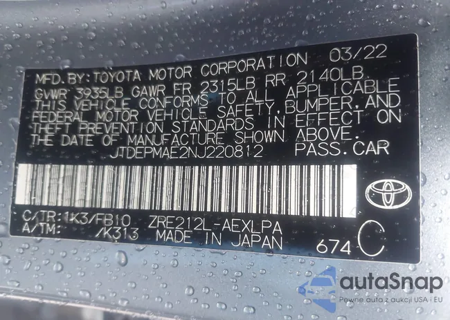 JTDEPMAE2NJ220812: 43248425