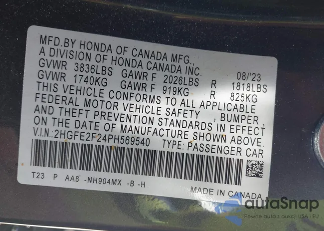 2HGFE2F24PH569540: 43247495