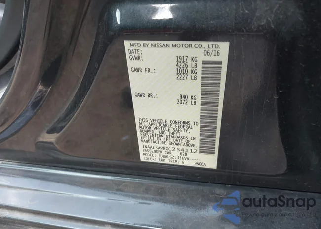 1N4AL3AP8GC254112: 43247639