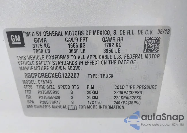 3GCPCRECXEG123207: 43247681