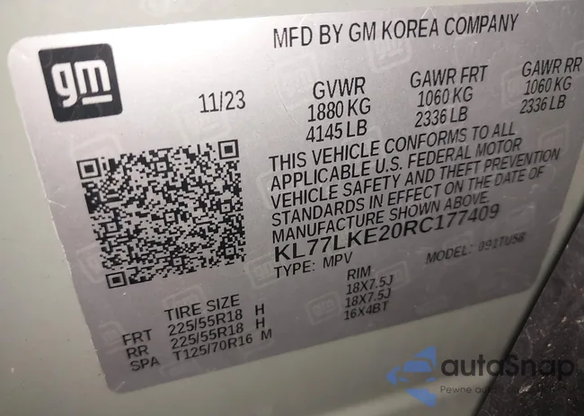 KL77LKE20RC177409: 43247761