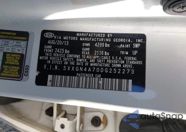 5XXGN4A70DG252273: 43247798