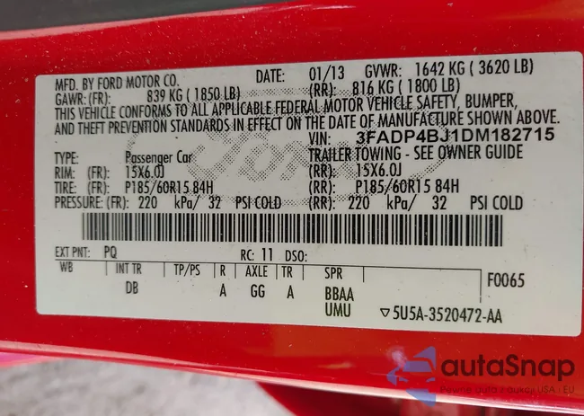 3FADP4BJ1DM182715: 43248876