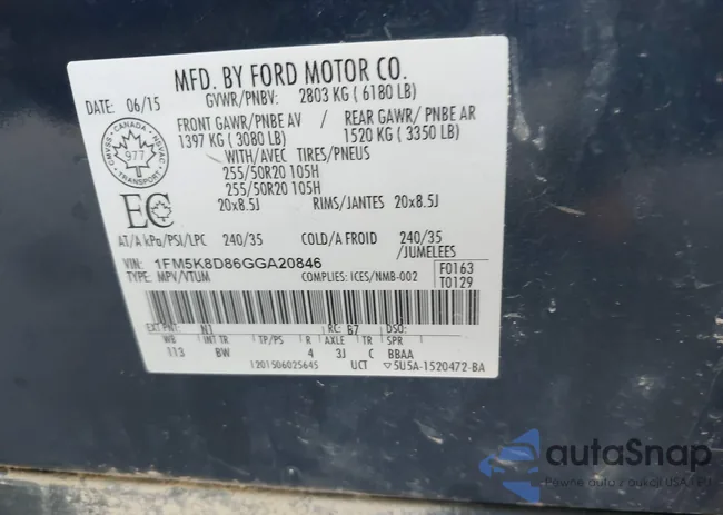 1FM5K8D86GGA20846: 43248896