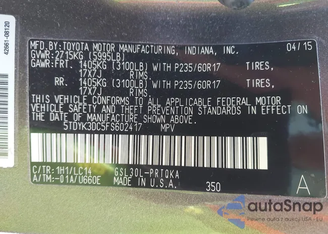 5TDYK3DC5FS602417: 43248924