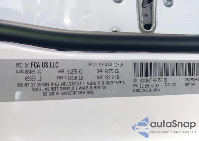 2C3CDXCTXKH756129: 43249000