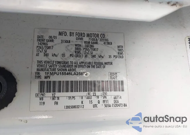 1FMPU15546LA25872: 43249007