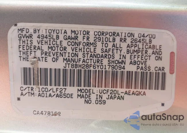 JT8BH28F6Y0179094: 43249032