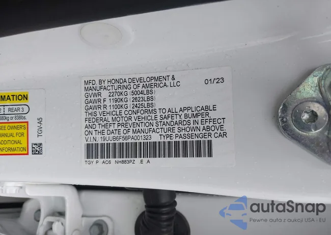 19UUB6F56PA001323: 43249045