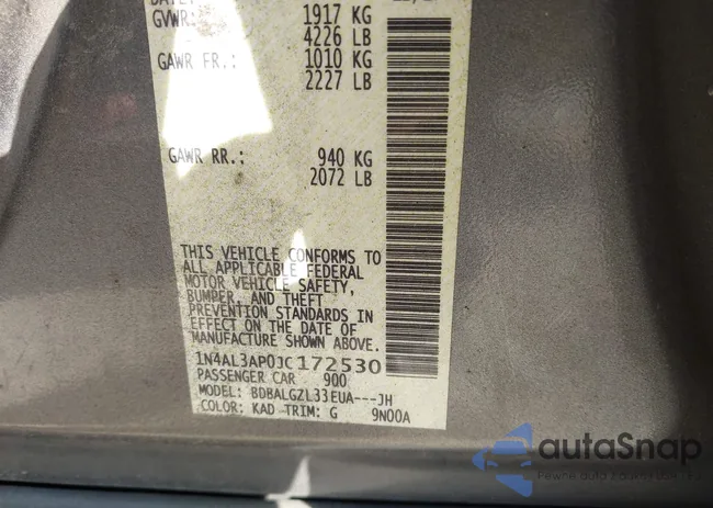 1N4AL3AP0JC172530: 43249096