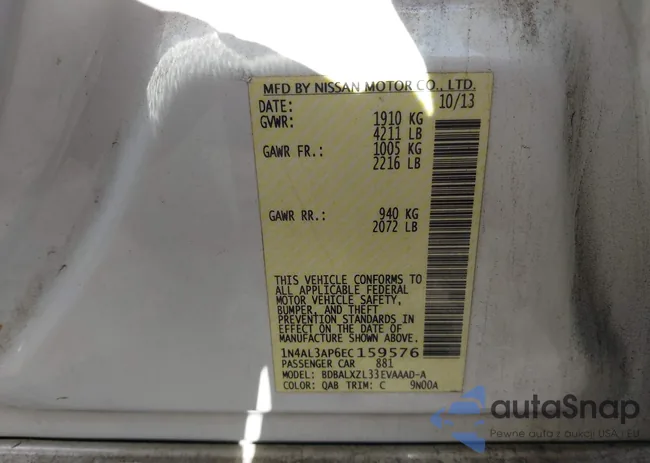 1N4AL3AP6EC159576: 43249111