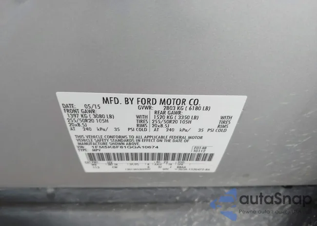 1FM5K8F81GGA10674: 43249173