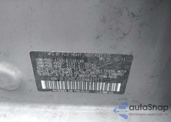 JF1GH6D65BH831013: 43249237