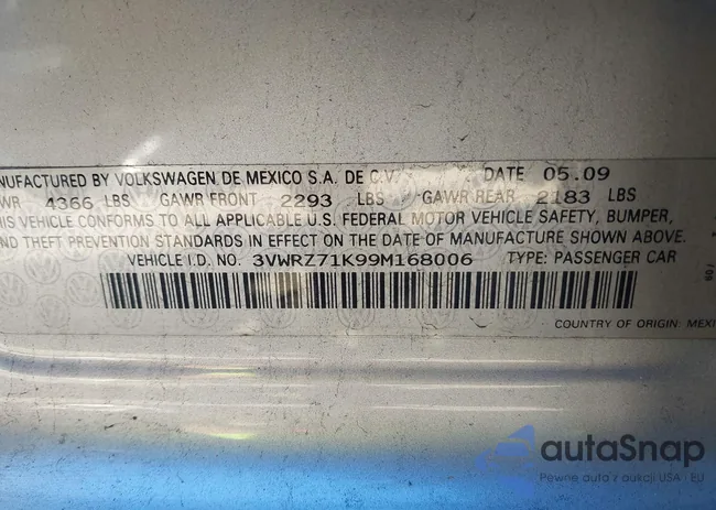 3VWRZ71K99M168006: 43249261